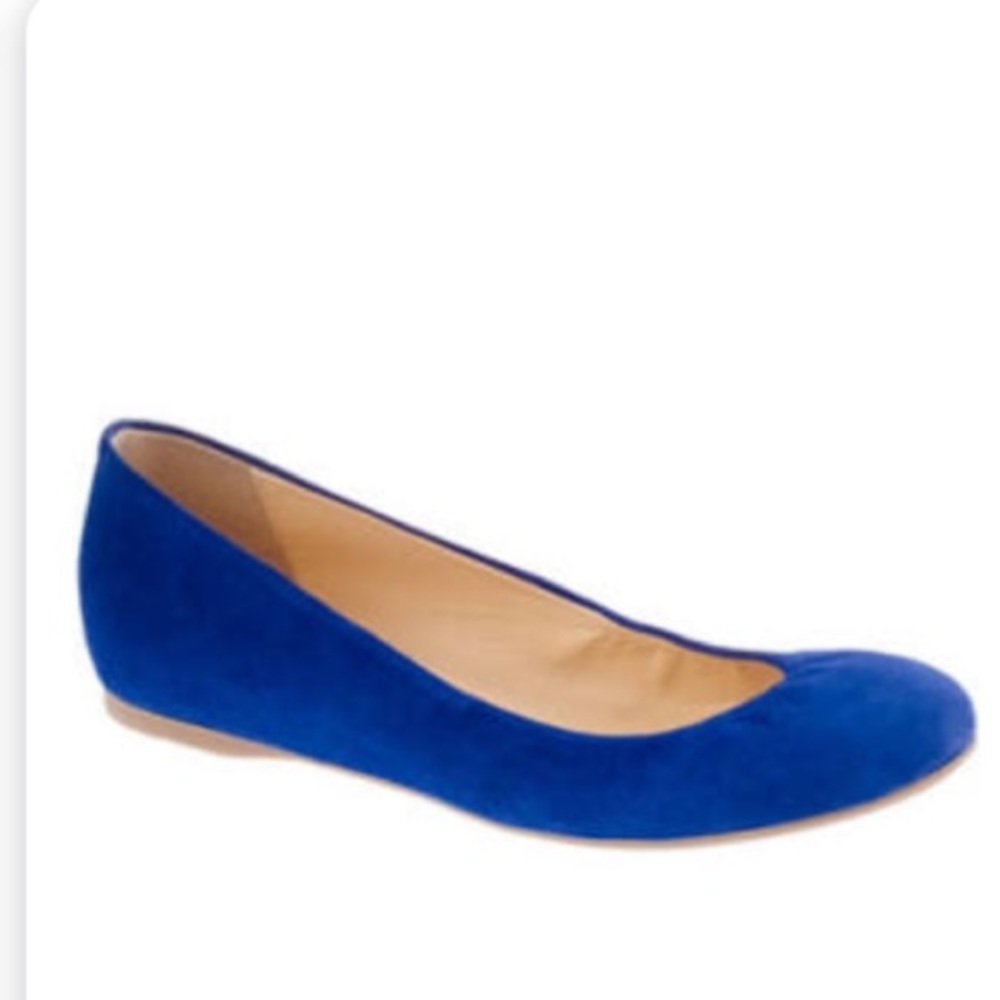 J.crew blue suede ballet flats